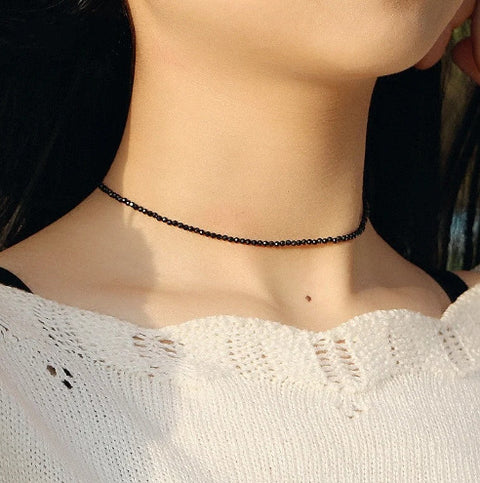 Black Beads Necklace, Party Necklace Femme, Choker Necklaces For Women, Trendy Fashion Jewelry 2023, Round Bead Necklace, Jewelry For Her