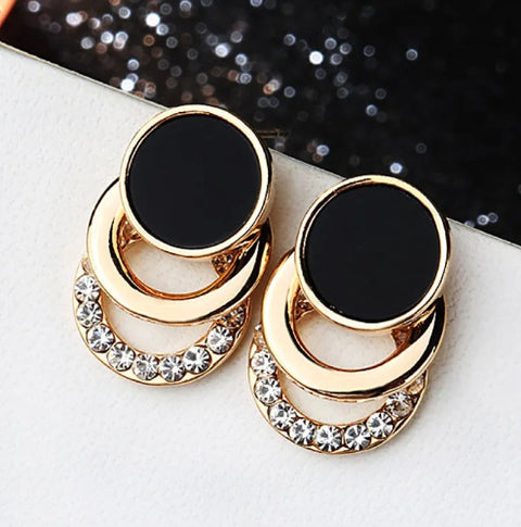 2024 New Fashion Round Earrings, Geometric Acrylic Crystal Stud Earring, Wedding Party Elegant Circle Charms Jewelry, Gift for Women