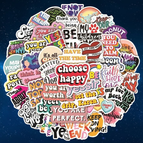 50pcs Inspirational Stickers, Vision Board Motivational Stickers for Adults Teens Students, Quote Stickers, Teachers Aesthetic Decals Gift