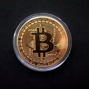 Gold Plated Bitcoin Coin Collectible Bit Coin Art Collection Gift Physical, Commemorative Casascius Bit BTC Metal Antique Imitation