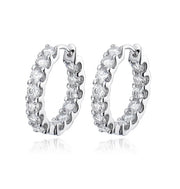 18k Plated Total 2.6CT Full Moissanite Hoop Earring for Women