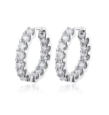 18k Plated Total 2.6CT Full Moissanite Hoop Earring for Women