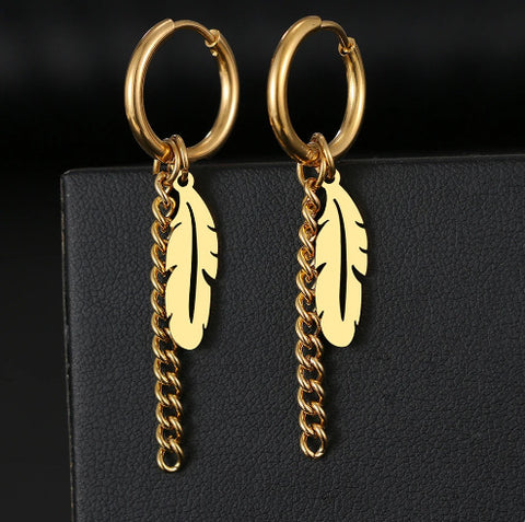 Stainless steel Chain Earrings, Fashion Earrings For Women, Flower long Earrings