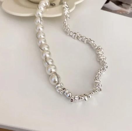 Fashion Irregular Pearl Love Pendant Necklace Women, Clavicle Chain Versatile Jewelry Girl Necklace Gift, Jewelry Girl For Women