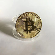 Gold Plated Bitcoin Coin Collectible Bit Coin Art Collection Gift Physical, Commemorative Casascius Bit BTC Metal Antique Imitation