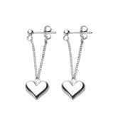 925 Sterling Silver Earrings For Women, Heart Chain Earrings, Hoop Earrings For Women, Wedding Earrings For Her, Anniversary Earrings Gift