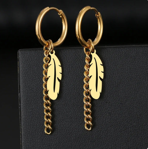 Stainless steel Chain Earrings, Fashion Earrings For Women, Flower long Earrings