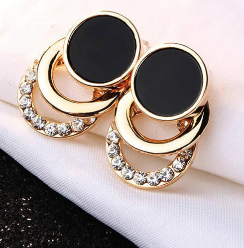 2024 New Fashion Round Earrings, Geometric Acrylic Crystal Stud Earring, Wedding Party Elegant Circle Charms Jewelry, Gift for Women