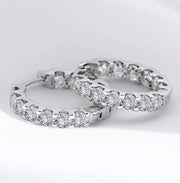 18k Plated Total 2.6CT Full Moissanite Hoop Earring for Women