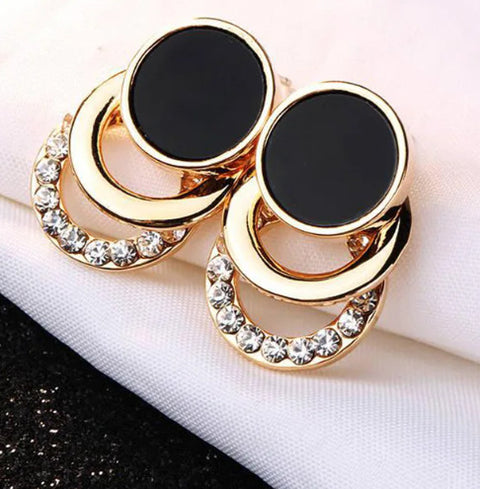 2024 New Fashion Round Earrings, Geometric Acrylic Crystal Stud Earring, Wedding Party Elegant Circle Charms Jewelry, Gift for Women