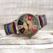 Multicolor Rainbow Pattern Multicolor Dial Ladies Watch