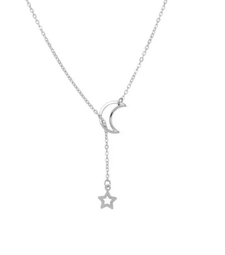 New Simple Moon Star Pendant Choker Necklace, Women's Party Jewelry, Gold Charm Necklace, Necklace For Women Party Jewelry, Gift For Her