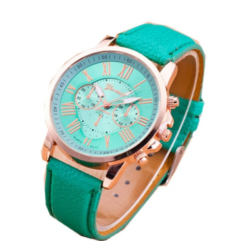 Three eye watches, retro GENEVA, Geneva students, couples, watches, men's belts, quartz trends watches