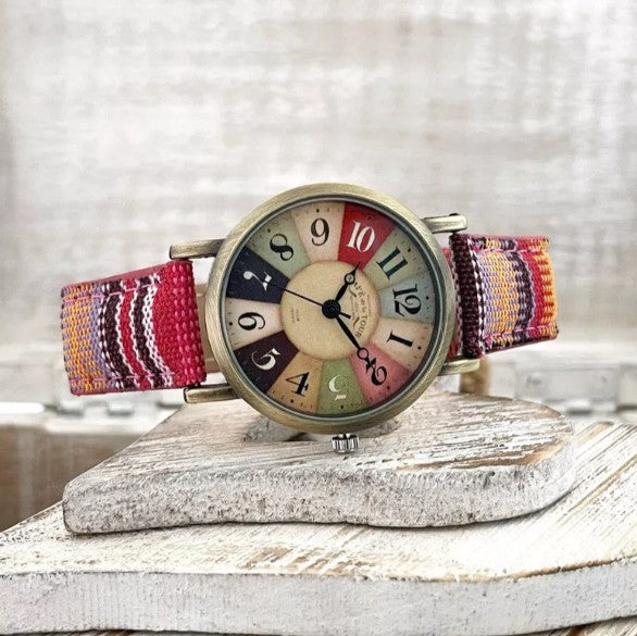 Multicolor Rainbow Pattern Multicolor Dial Ladies Watch