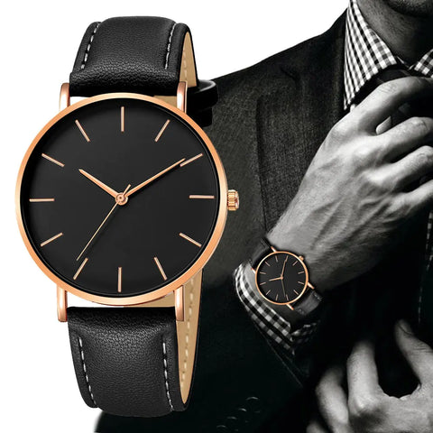 SimpleSimple Leather Men's Luxury Watches, Men Day Date Watch, Men's Luminous Watch, Dress Watch for Men, Rose Gold Watch for Men, Men's Fashion Quartz Watch, Waterproof Brown Man Watches Leather Men's Luxury Watches