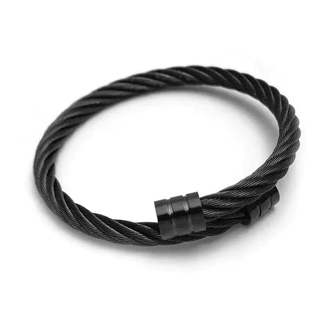 Crainoc Titanium Steel Bracelet & Adjustable Woven Steel Wire