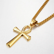 Ancient Egypt Ankh Cross Charm Pendant Gold Silver Color Stainless Steel Amulet Necklaces For Women, Men Egyptian Jewelry Gift, Gift For Her