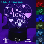 3D Acrylic Kids Bedside LED I Love You Table Lamp, Children's Night Light, Heartfelt Glow Lamp, Bedroom Decor For Kids, Perfect Birthday Gift for Girls and Boys