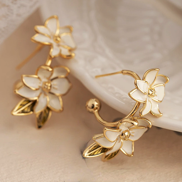 Modern Jewelry Sweet Spring Summer Style Metal Flower Earrings For Women, Female Gifts New Ear Accessories Hot Selling, Gift For Women