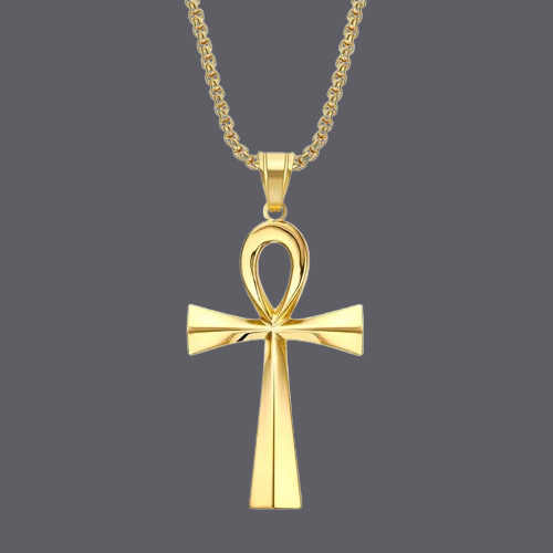 Ancient Egypt Ankh Cross Charm Pendant Gold Silver Color Stainless Steel Amulet Necklaces For Women, Men Egyptian Jewelry Gift, Gift For Her