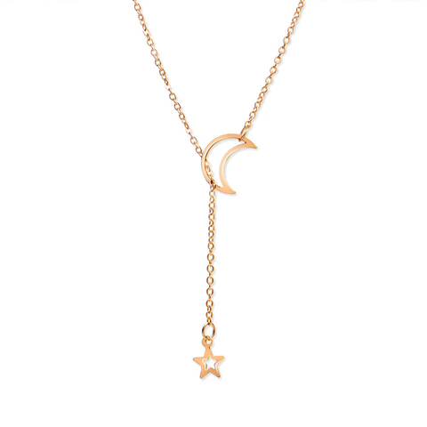 New Simple Moon Star Pendant Choker Necklace, Women's Party Jewelry, Gold Charm Necklace, Necklace For Women Party Jewelry, Gift For Her