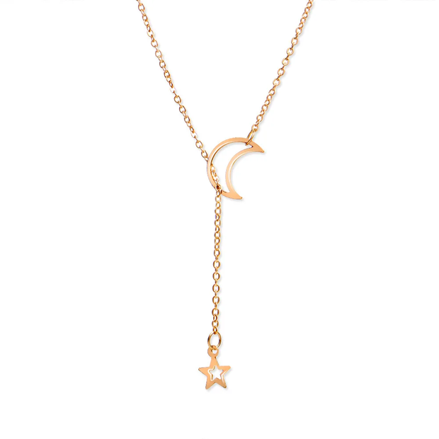 New Simple Moon Star Pendant Choker Necklace, Women's Party Jewelry, Gold Charm Necklace, Necklace For Women Party Jewelry, Gift For Her