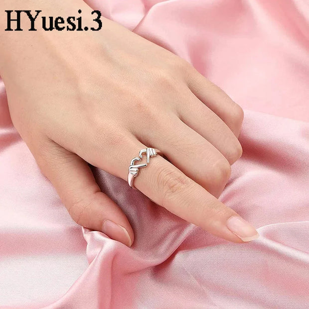 I Love You Forever Heart Claddagh Rings Couples Adjustable Open Finger Ring For Women Men Valentine'S Day Friendship Jewelry