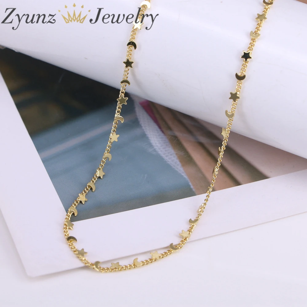 10pcs Gold Color Heart Star Butterfly Shape Chain Necklace