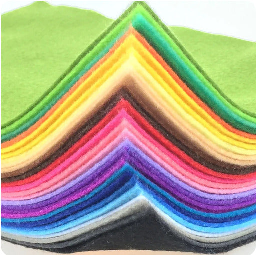 40 Pcs Soft Felt Fabric Sheet, Craft Squares Nonwoven, Assorted Felt Colors, 1mm Thick Handmade Fabric Weaving, Fabric Crafting Assortment