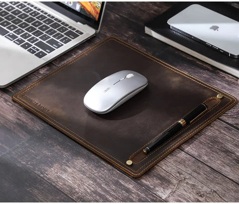 Genuine Leather Gaming Mouse Pad, Large Mouse Pad, Office Decor Accessory, Cute Mouse Pad, Smooth Surface Mouse Pad, Premium Leather Desk Accessory, Handcrafted Leather Mouse Pad, Gift for Her