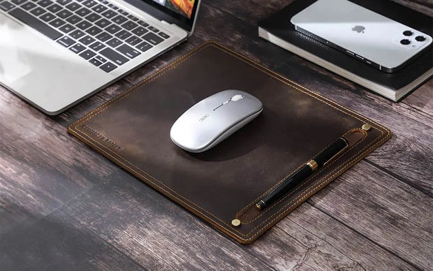 Genuine Leather Gaming Mouse Pad, Large Mouse Pad, Office Decor Accessory, Cute Mouse Pad, Smooth Surface Mouse Pad, Premium Leather Desk Accessory, Handcrafted Leather Mouse Pad, Gift for Her