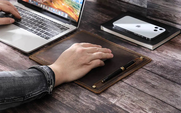 Genuine Leather Gaming Mouse Pad, Large Mouse Pad, Office Decor Accessory, Cute Mouse Pad, Smooth Surface Mouse Pad, Premium Leather Desk Accessory, Handcrafted Leather Mouse Pad, Gift for Her